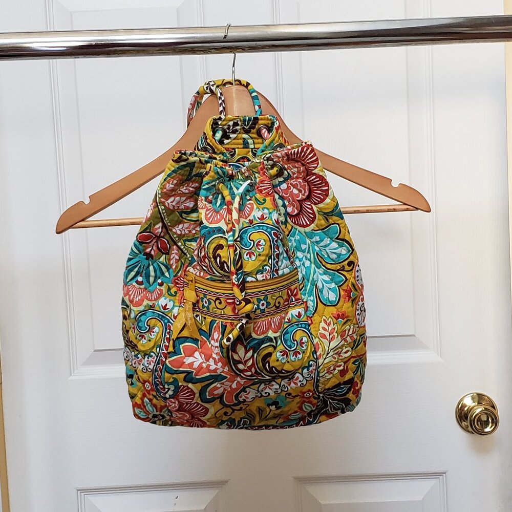Vera Bradley Provencal Yellow Flower Drawstring Backpack